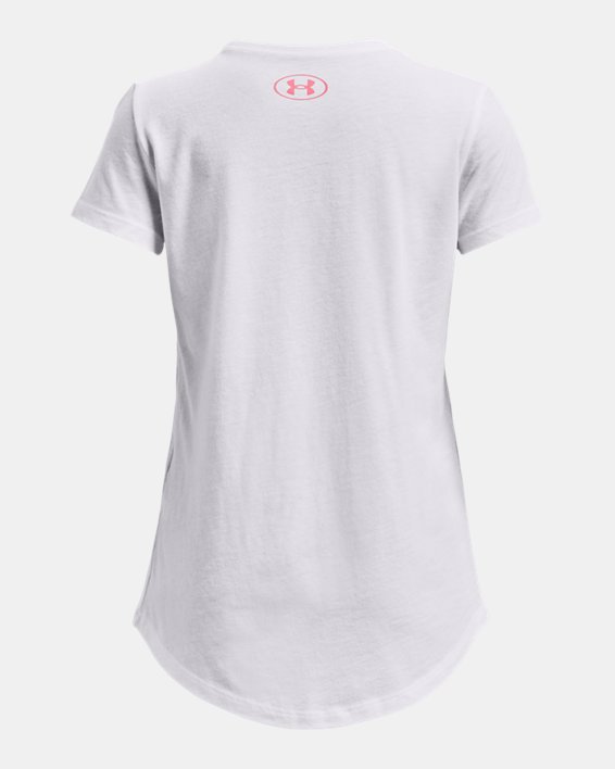 Girls' UA She Shines Gradient Short Sleeve in White image number 1